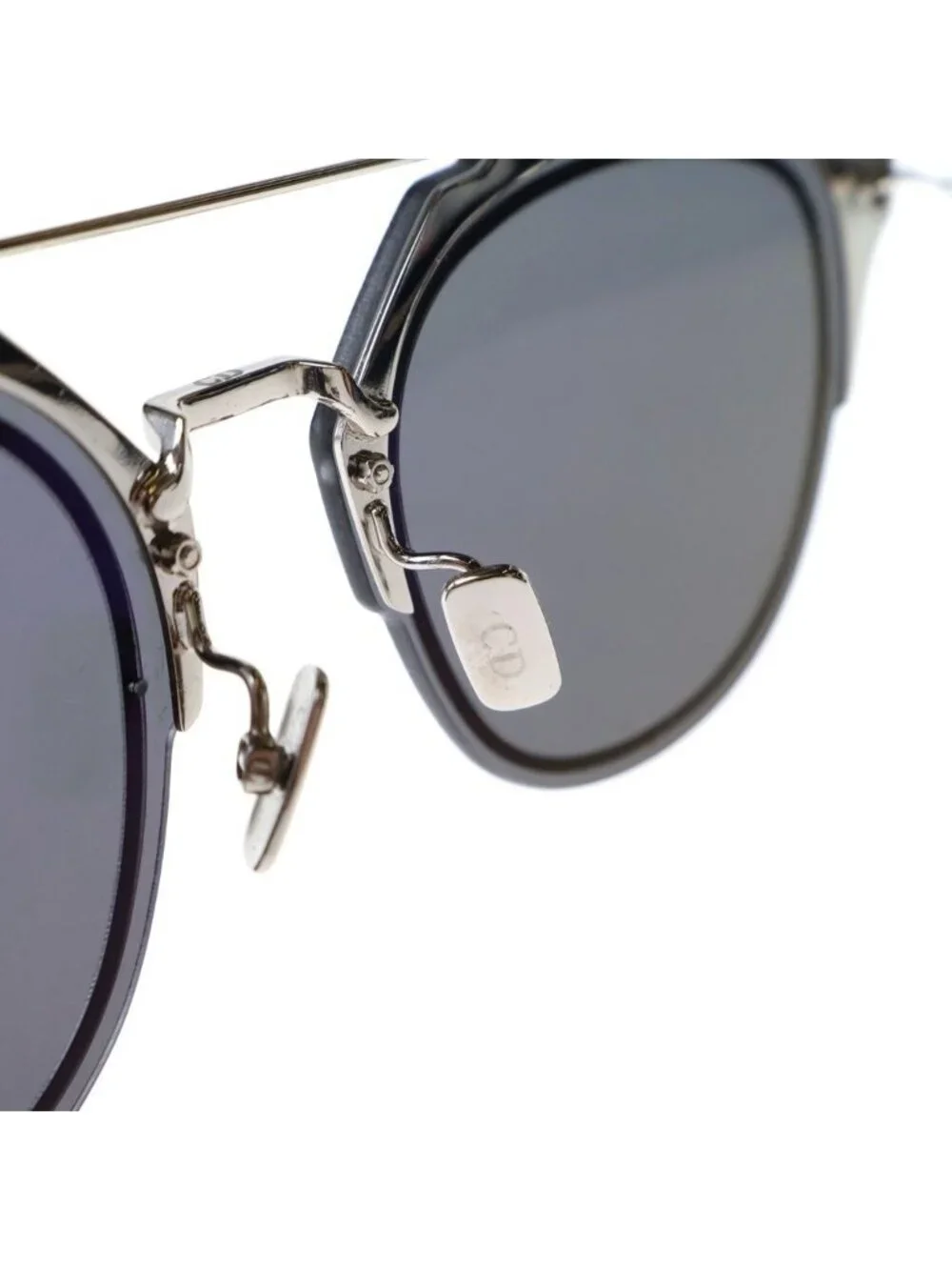 Dior Homme Metal Frame Flat Lens Sunglasses Eyewear 65 Black Silver